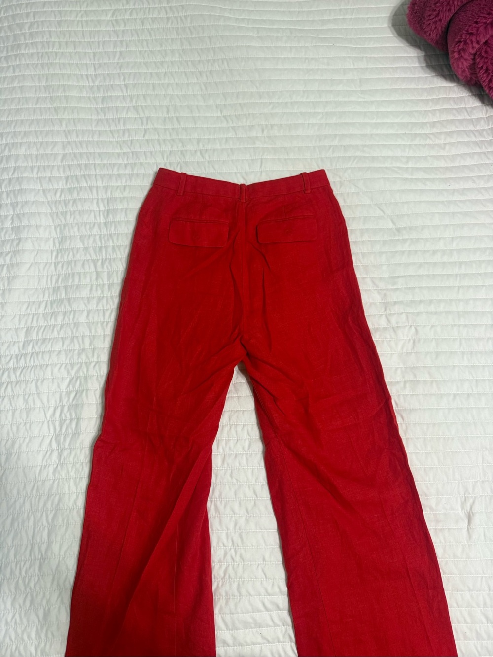 J. Crew Red Wide-Leg Trousers